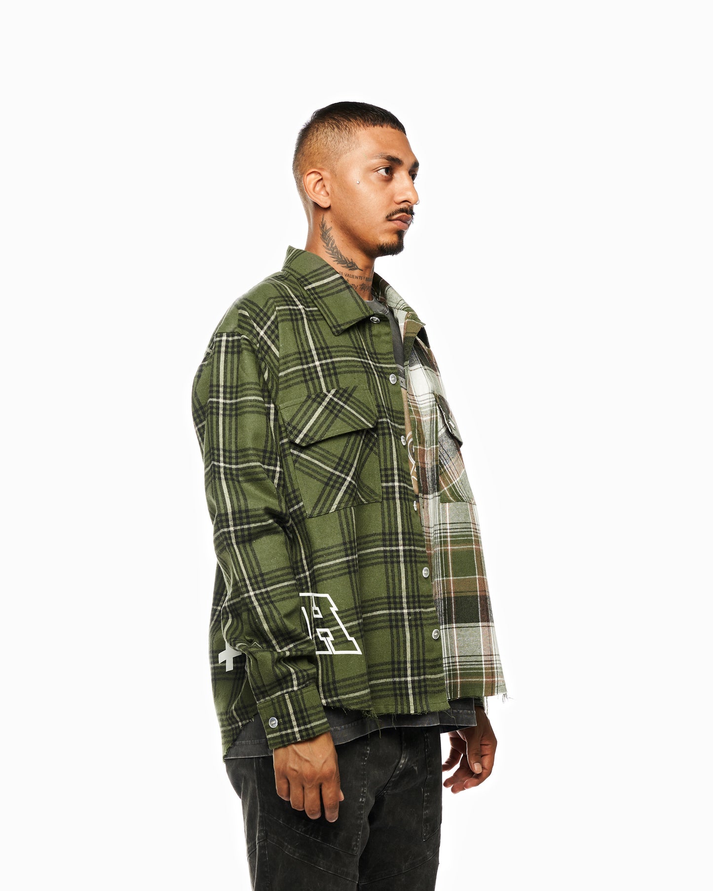 TWO TONE GREEN CHECKERED SHIRT