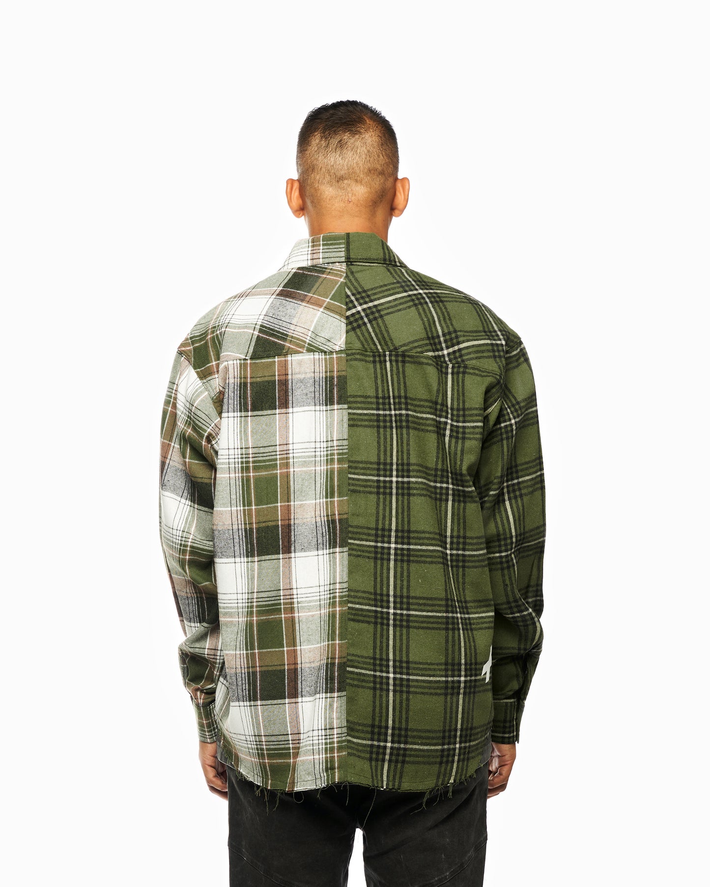 TWO TONE GREEN CHECKERED SHIRT