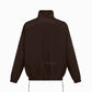 NYLON ¾ ZIP TRACK JACKET IN BROWN.