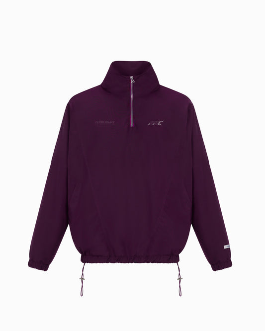 NYLON ¾ ZIP TRACK JACKET IN PURP