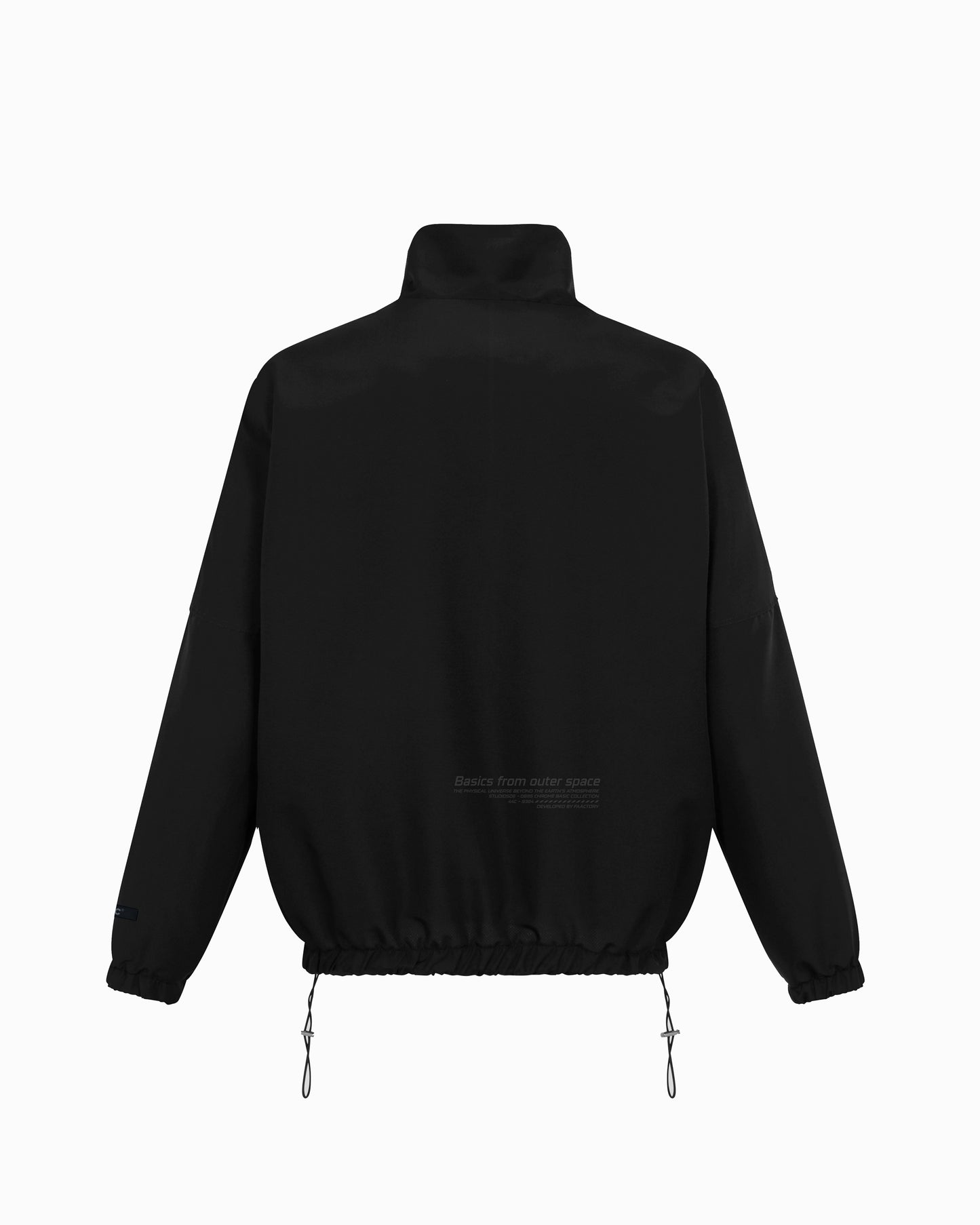 NYLON ¾ ZIP TRACK JACKET IN BLACK