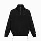 NYLON ¾ ZIP TRACK JACKET IN BLACK