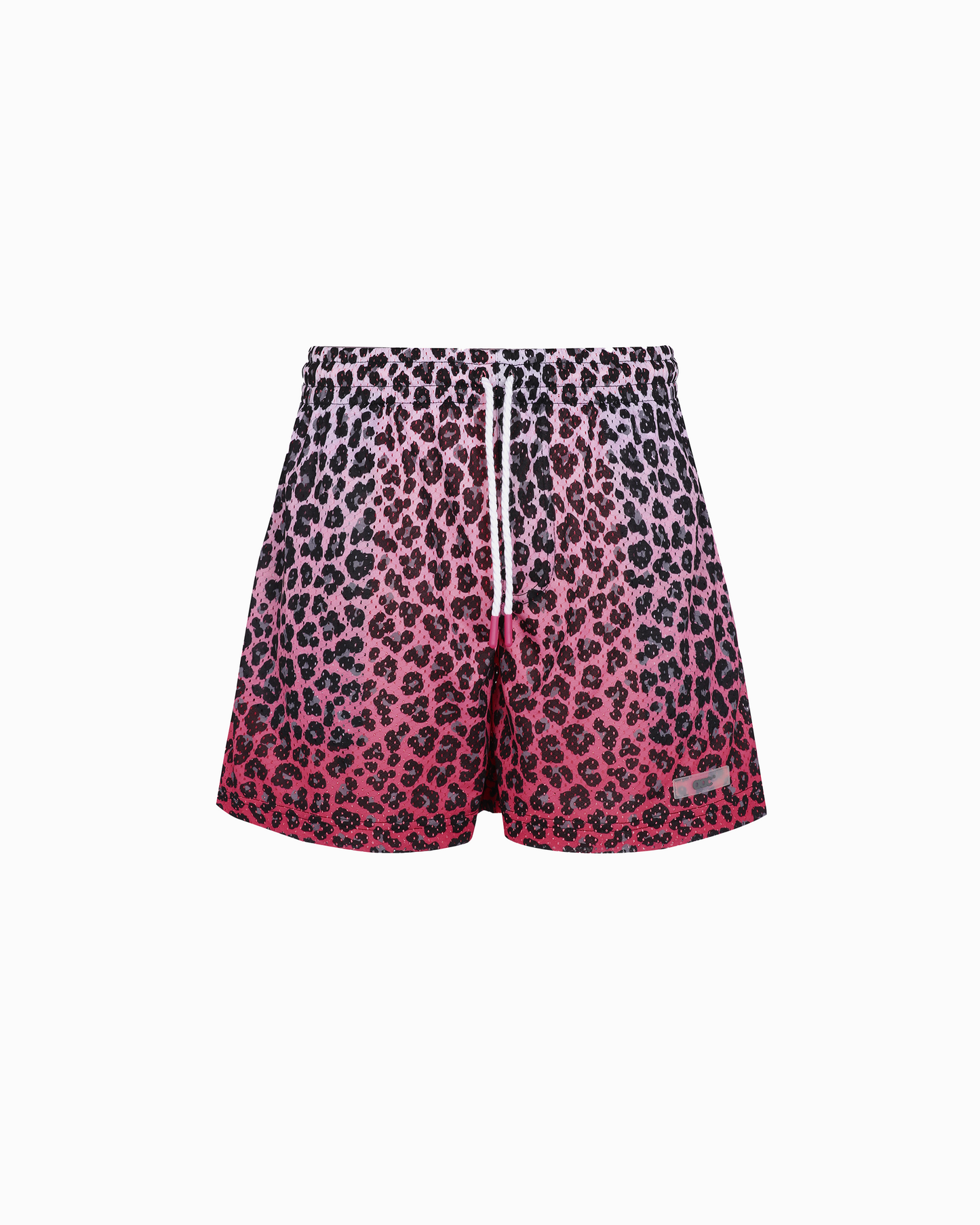 PINK LEOPARD GRADIENT MESH SHORTS