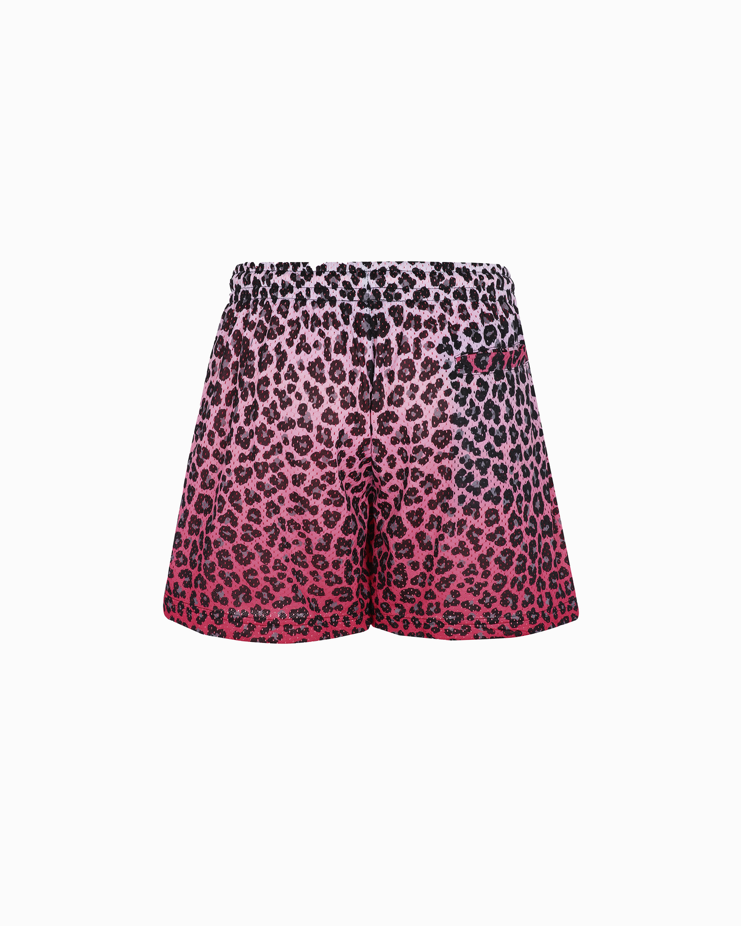 PINK LEOPARD GRADIENT MESH SHORTS