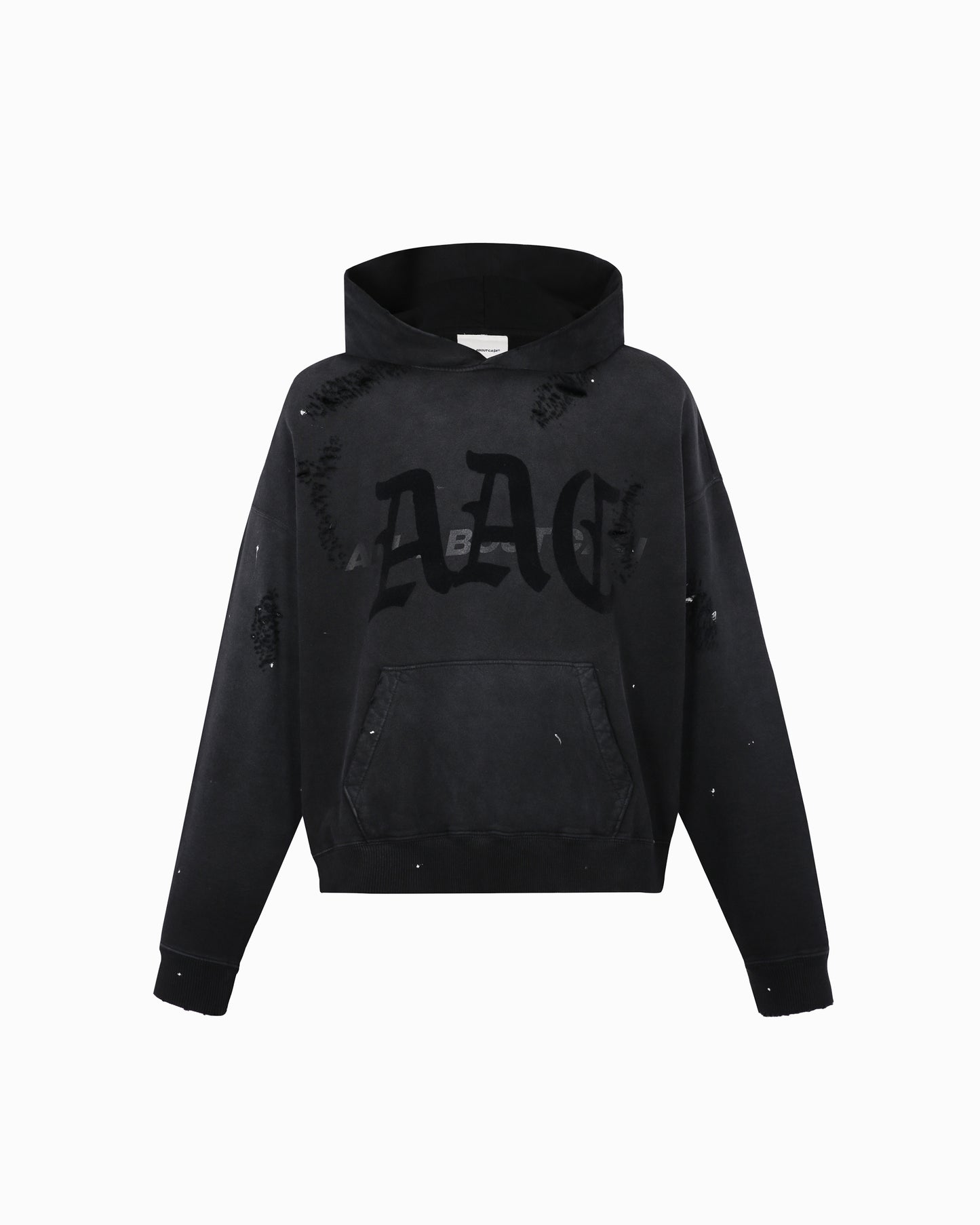 AAC DISTRESSED BLAACK HOODIE