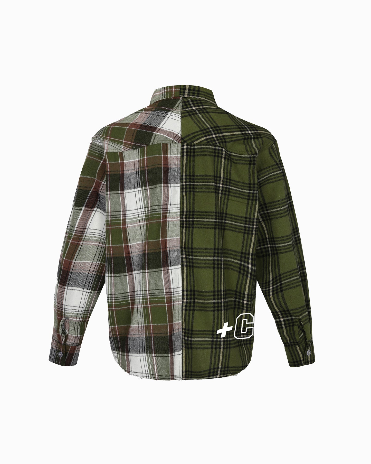 TWO TONE GREEN CHECKERED SHIRT