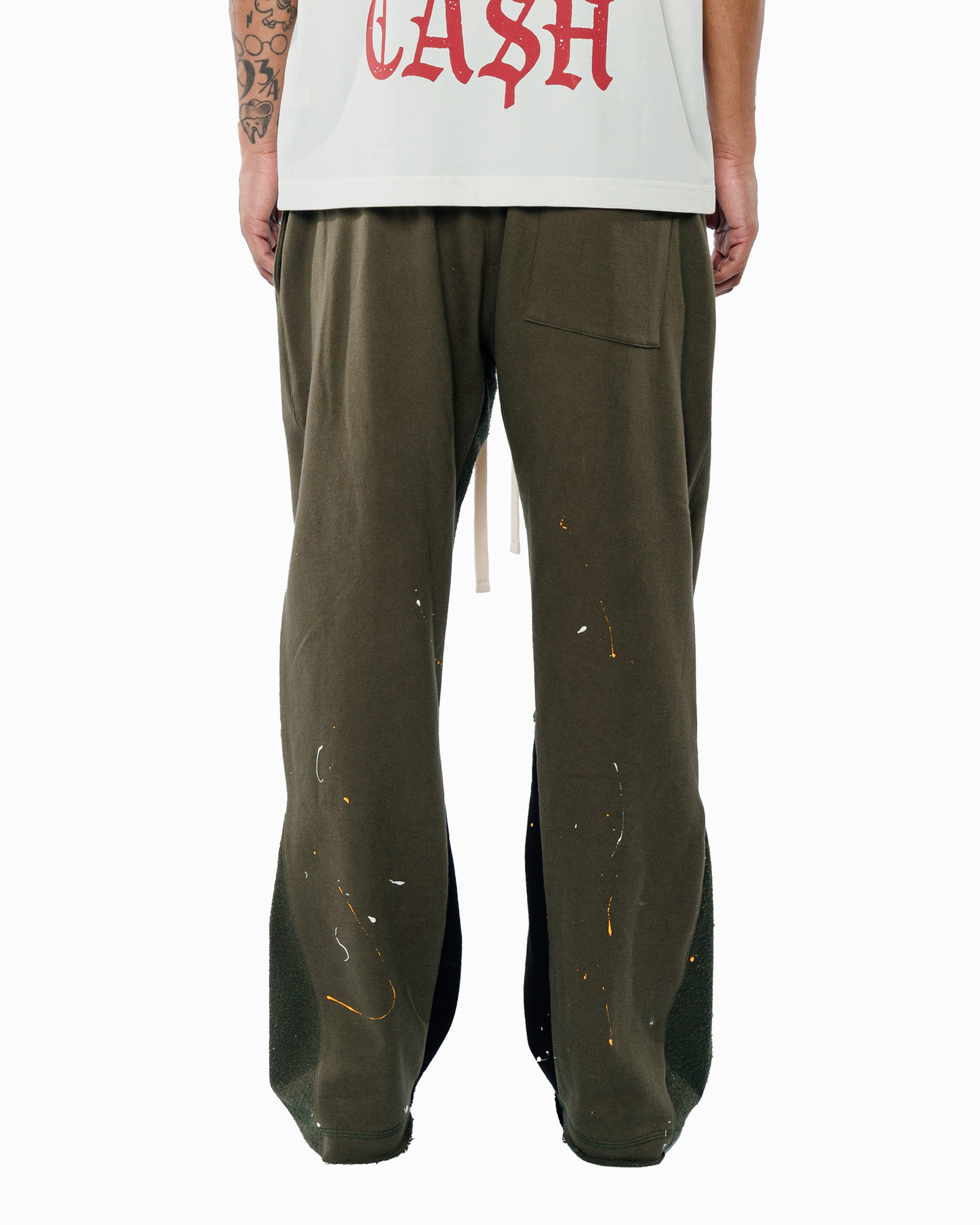 MILITARY GREEN FLARE SWEATPANTS