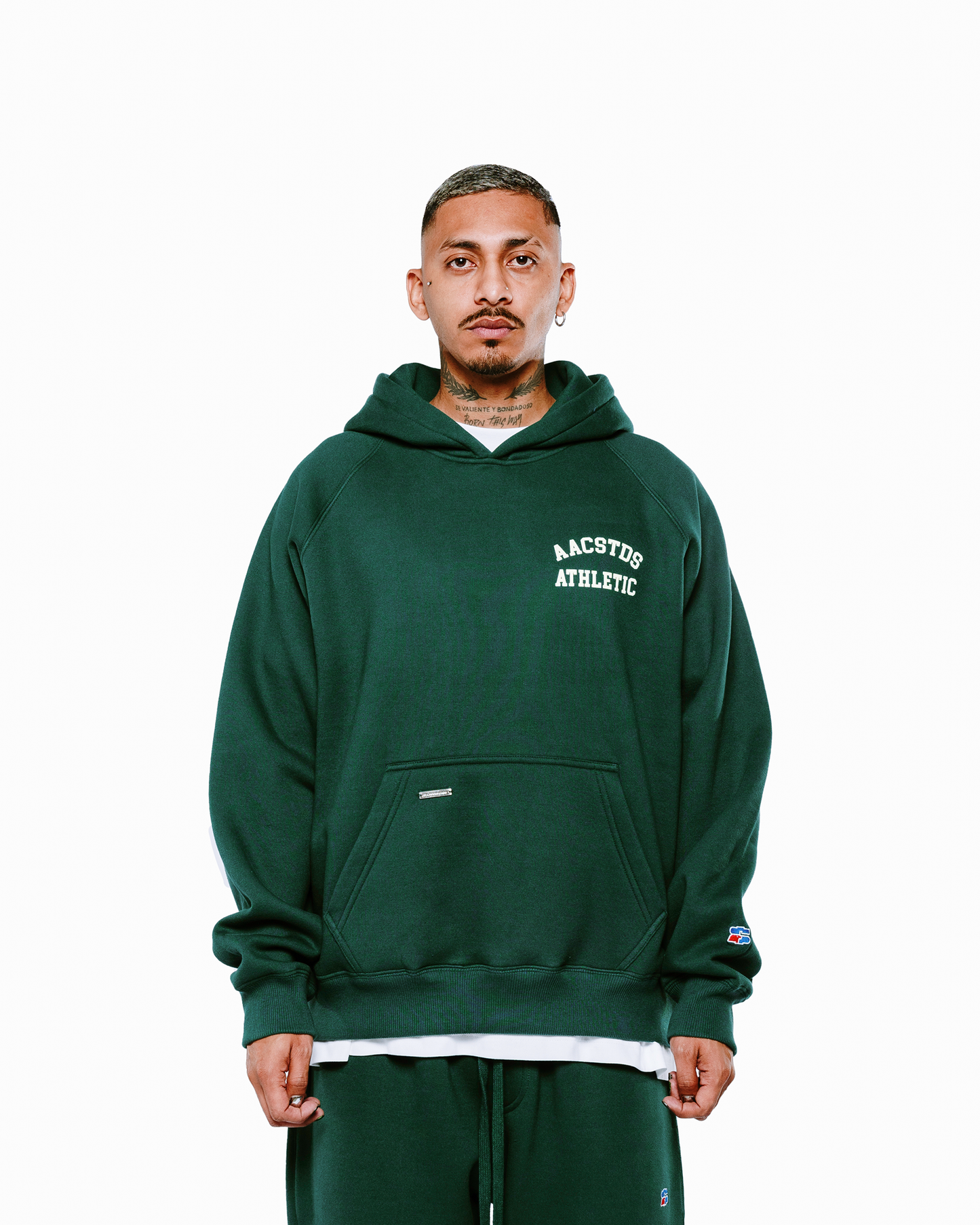 ATHLETIC RANGLAN GREEN HOODIE